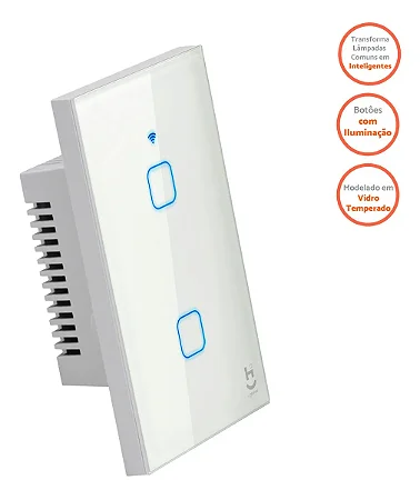 INTERRUPTOR INTELIGENTE WI-FI 2 BOTOES REF LE-5306