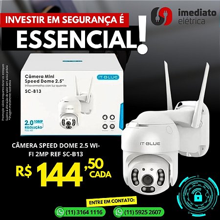 CAMERA SPEED DORME 2.5 WI-FI 2MP REF SC-B13-ITBLUE