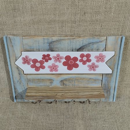 Porta Chaves e Mini Prateleira (com faixa de cerâmica)