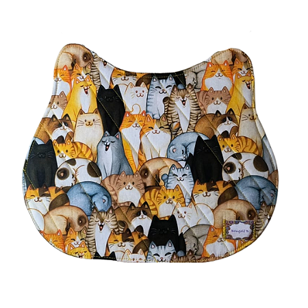 Tapetinho de Alimentação Pet Gatinho Bege Poa