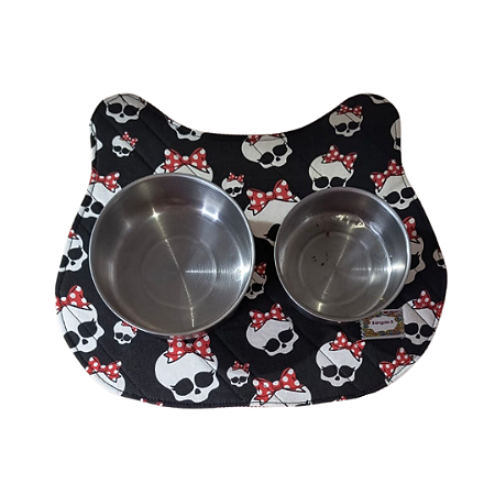 Tapetinho de Alimentação Pet Gatinho Caveira