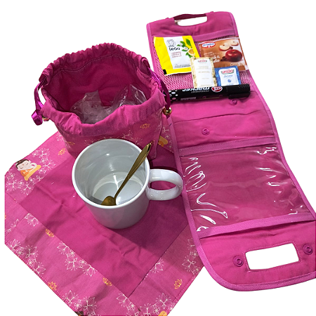 Kit Chá com Caneca para Personalizar Rosa