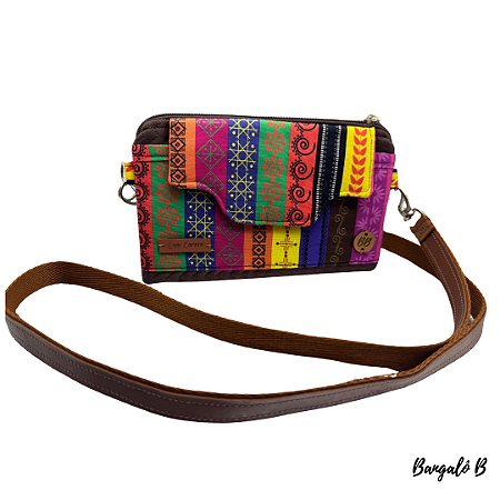 Bolsa Pequena alça Transversal Listras Color