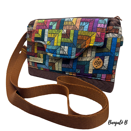 Bolsa Pequena Alça Transversal  Linhas Color