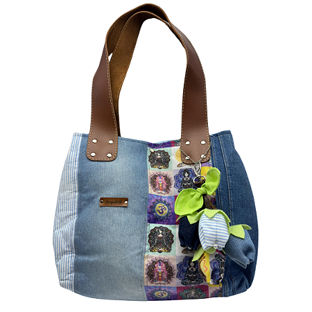 Bolsa Arte Jeans com Alça Lateral
