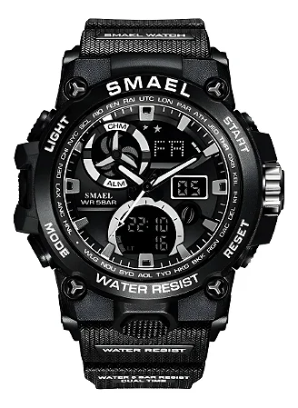 Relógio Smael AnaDigi 8011 Masculino Preto Resistente Água