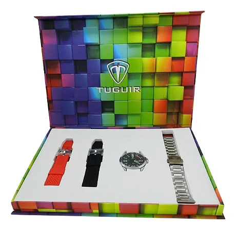 Relógio Masculino Tuguir Analógico TG35136 Prata e Preto