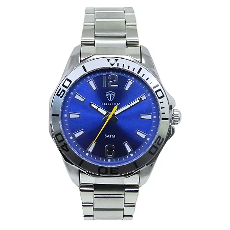 Relógio Masculino Tuguir Analógico TG173-1C Prata e Azul