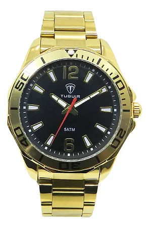 Relógio Masculino Tuguir Analógico TG173-3C Dourado e Preto