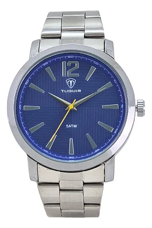 Relógio Masculino Tuguir Analógico Tg118 Prata E Azul Prata