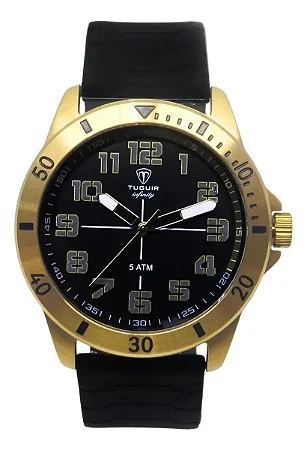 Relógio Masculino de Aço Tuguir Analógico Infinity 9169H Dourado e Preto