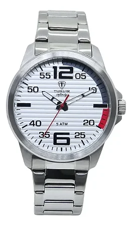 Relógio Masculino de Aço Tuguir Analógico Infinity 9169A Prata e Branco