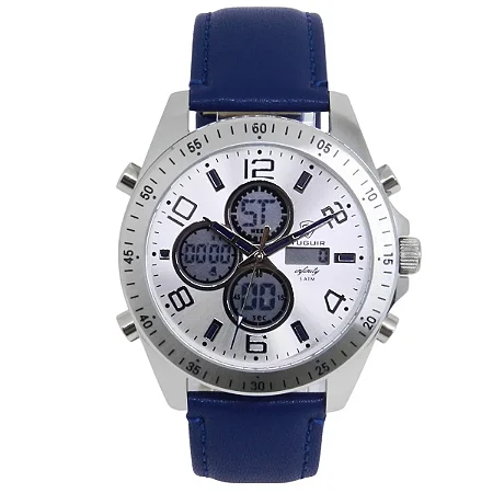 Relógio Masculino de Aço Tuguir AnaDigi Infinity GCS-1274 Prata 5 ATM