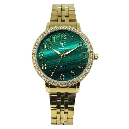 Relógio Feminino Tuguir Analógico TG178-1C Dourado e Verde