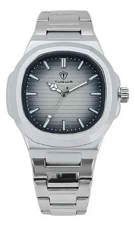 Relógio Unissex Tuguir Analógico 9218 Prata E Cinza