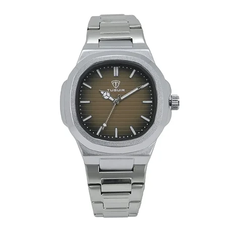 Relógio Unissex Tuguir Analógico 9218 Prata e Marrom
