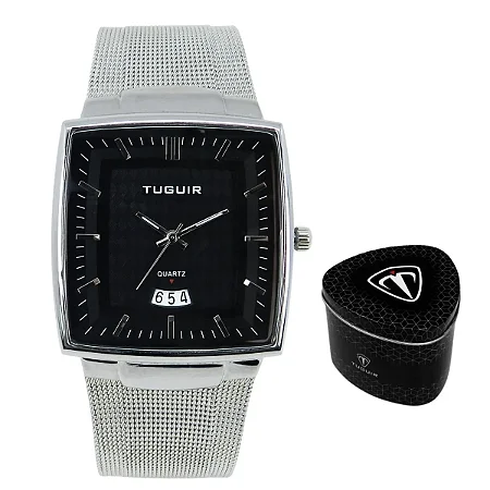 Relógio Masculino Tuguir Analógico TG30334 Prata e Preto
