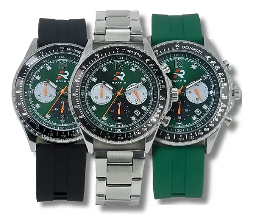 Relógio Masculino Roaris Prata Analógico Cronógrafo Rr00003
