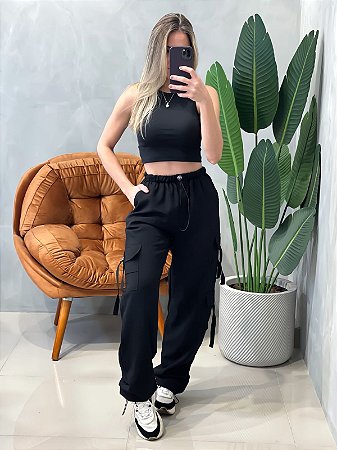 Calça em Alfaiataria Sensoriale Cargo Parachute Karen Ref. 1553 Tamanho:G;Cor:C