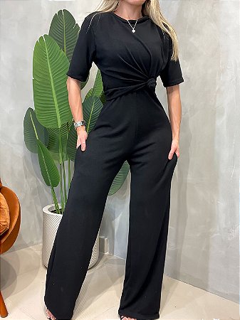 Conjunto em Lãnzinha Macacão e Blusa Manga Curta Ariana Ref. 1577