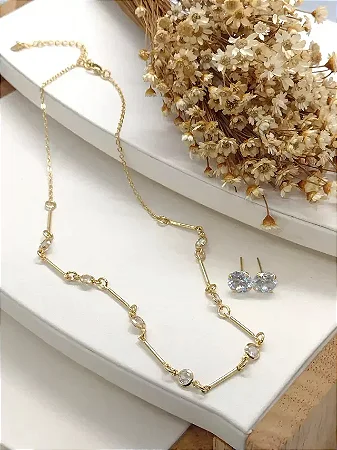 Conjunto Zircônias Ponto de Luz