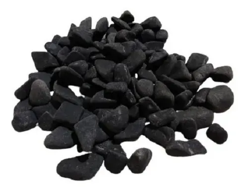 Pedra Preta Seixo Rolada P/ Vasos Jardins Decoração 1kg N°1
