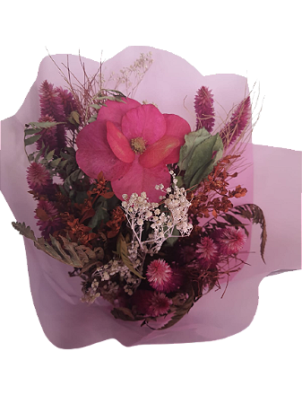 Buque Misto De Flores Desidratadas  Decoração Rosa
