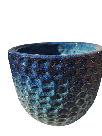 Vaso Cachepô Eugênia Azul Fusion Created 3 Cerâmica