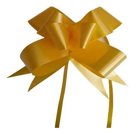 Kit Com 100 Laço Mágico Abre Fácil 16mm 39cm Amarelo