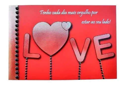 Cartão Dobradura Romântico Decorativo Grande Love