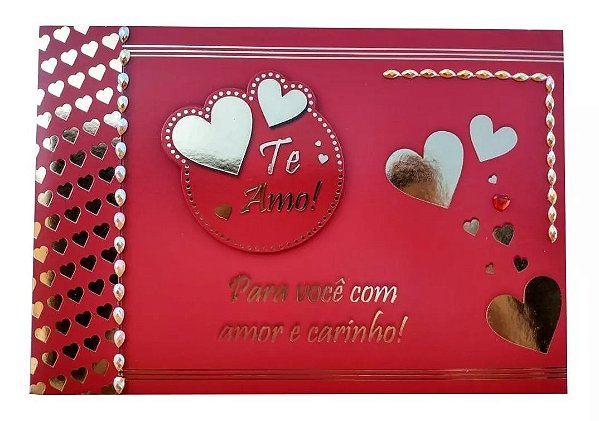 Cartão Dobradura Romântico Decorativo Grande Te Amo Modelo 3