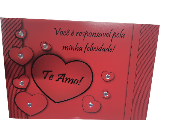 Cartão Dobradura Romântico Decorativo- Modelo 9