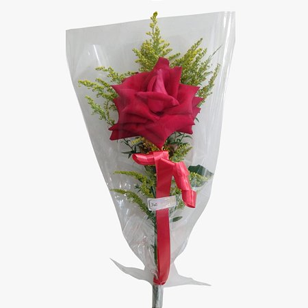 Rosa Vermelha com Arranjo Especial - 01 Rosa