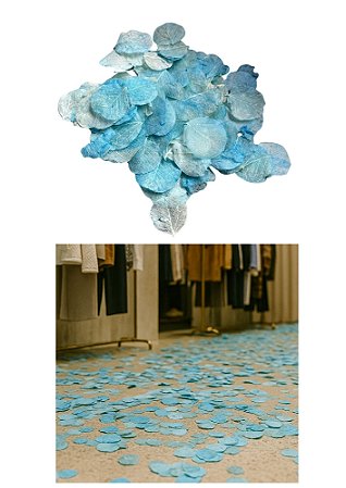 Folha Moeda Azul Claro Seca Natural- 100 Folhas