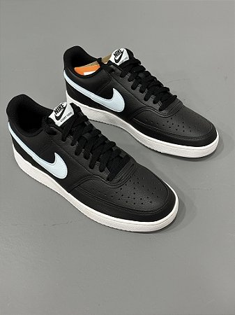 Tênis Nike Court Vision Low preto + azul claro