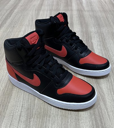 Tênis Nike Ebernon Mid Preto +Vermelho