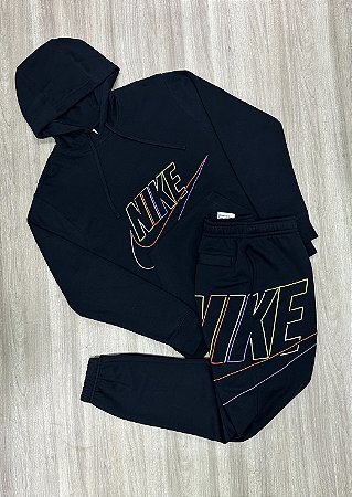 Conjunto Nike Moletom Art-Color Preto