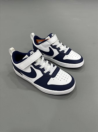 Tênis Nike Court Borough Low Infantil Azul/Branco