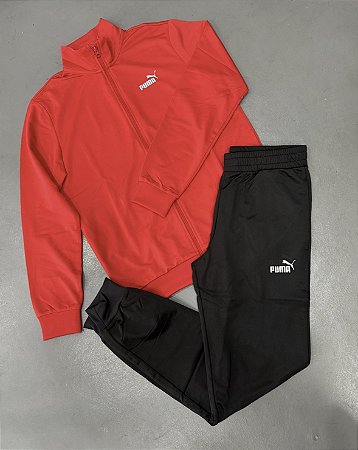 Agasalho Puma Poly Suit Preto/Vermelho