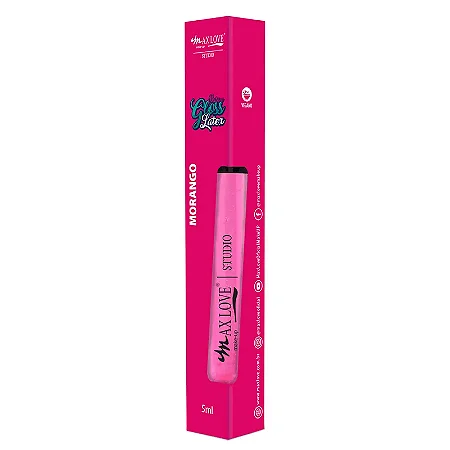 Batom Gloss Latex Translúcido (cor.13) Morango - Max Love