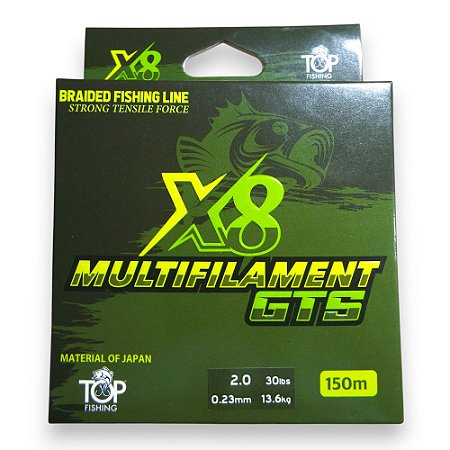 LINHA MULTIFILAMENTO GTS X8 – TOP FISHING, 150 M, VERDE CLARO E VERDE ESCURO.