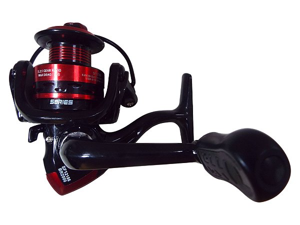 MOLINETE SAFARI MAX BR2000 – PRETO COM VERMELHO – AMBIDESTRO/ ANTI-REVERSO.