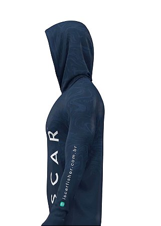 CAMISETA DE PESCA COM CAPUZ – UV PROTECTION 50 UPF - MAR NEGRO MASCULINA - G