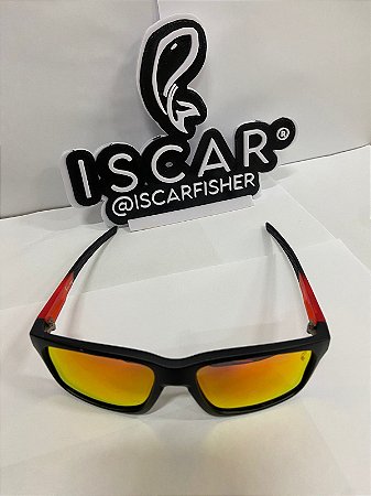 ÓCULOS DE SOL BLACK BIRD, LARANJA ESPELHADO, ARMAÇÃO PRETA COM DETALHE LARANJA - MODELO 03