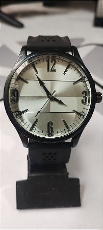 Relógio Masculino Caixa Preta Pulseira Silicone Preta