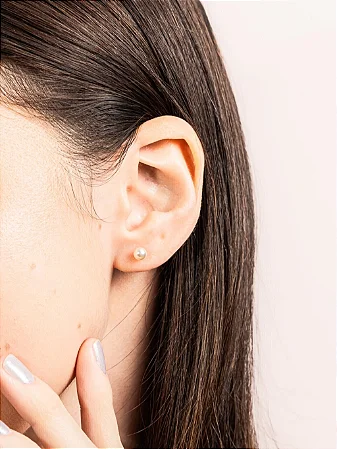 Brinco de Prata 925 Pérola 5mm