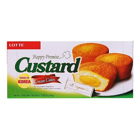 Bolo De Creme Custard Lotte Caixa com (12 UNIDADES) (138G)