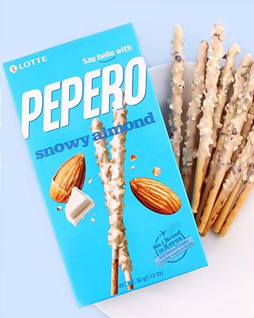 Pepero chocolate Branco e Amêndoas