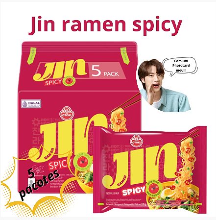 Jin Ramen Spicy 5 Pk Incluso Foto Card