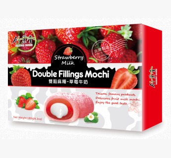 BAMBOO HOUSE BOLINHO DE ARROZ MOTI C/ RECHEIO DUPLO SB LEITE E MORANGO